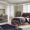 Ashley Derekson Multi Gray Twin Bed W/ Dresser & Mirror Bedroom