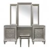 Home Elegance Tamsin Champagne Gray Vanity And Vanity Stool Bedroom