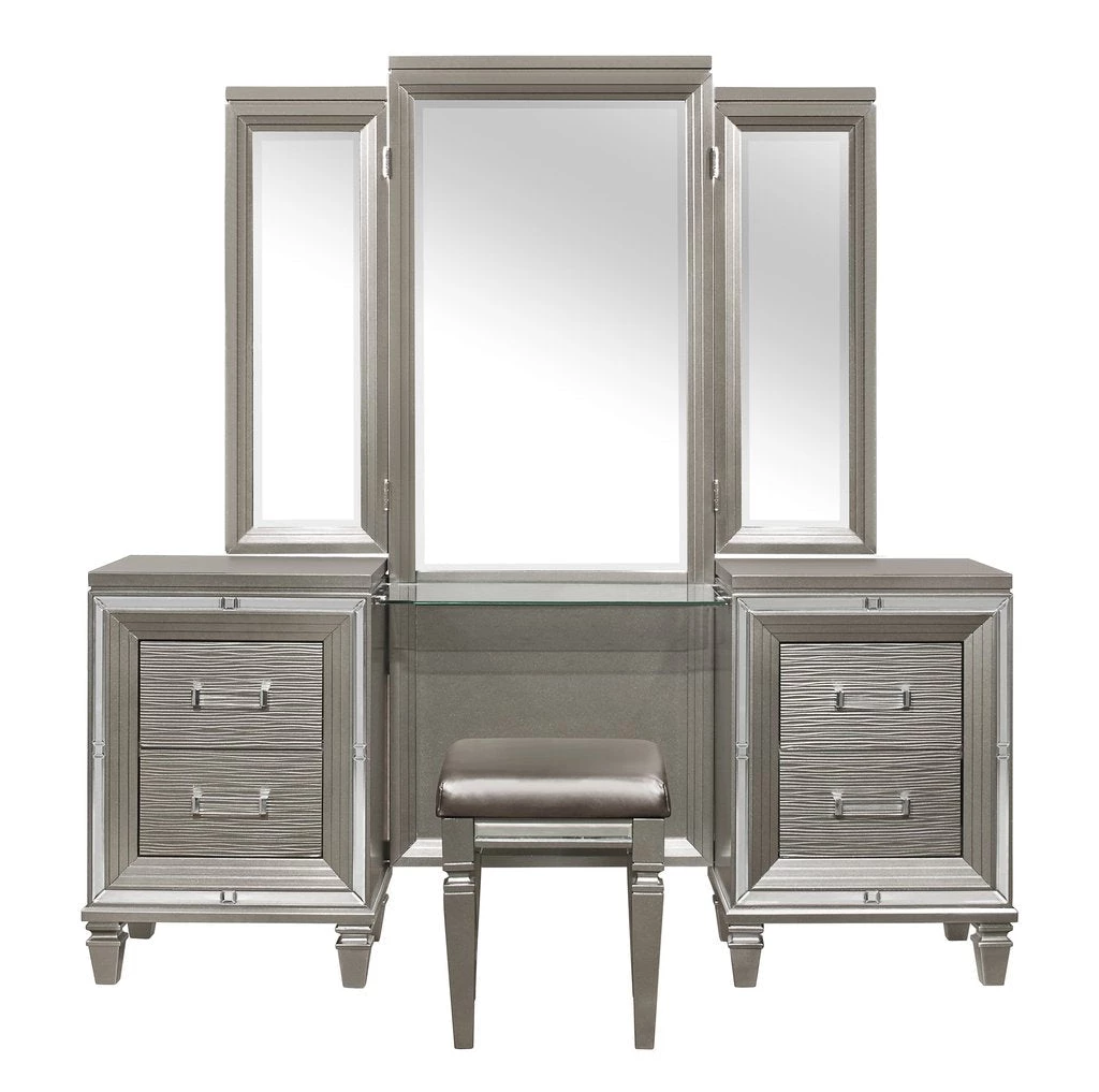 Home Elegance Tamsin Champagne Gray Vanity And Vanity Stool Bedroom 1 Home Elegance Tamsin Champagne Gray Vanity And Vanity Stool Bedroom