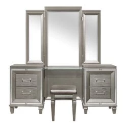 Home Elegance Tamsin Champagne Gray Vanity Mirror Bedroom