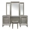 Home Elegance Tamsin Champagne Gray Vanity Stool
