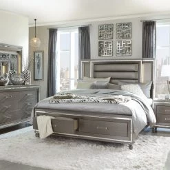 Home Elegance Tamsin Champagne Gray Dresser With 2 Hidden Jewelry Boxes Bedroom