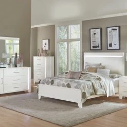 Ashley Queen Beds Keren - White Queen Bed With Dresser & Mirror