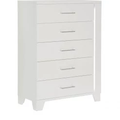 Home Elegance Keren White LED Chest Bedroom