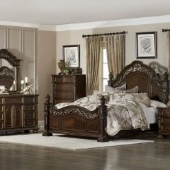 Home Elegance Catalonia King Bed W/ Dresser & Mirror Bedroom