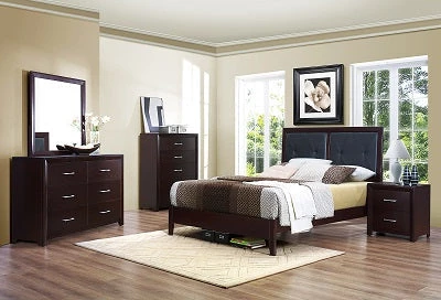 Home Elegance King Beds Edina King Bed, Dresser With Mirror, And Nightstand 1 Home Elegance King Beds Edina King Bed, Dresser With Mirror, And Nightstand