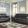 Ashley Living Room Brazoria Black Sofa Loveseat & Chair
