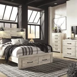 Ashley Cambeck Queen Storage Bed W/ Dresser Mirror & Nightstand Bedroom