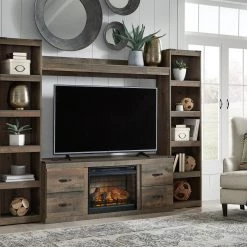 Ashley Trinell Entertainment Center W/Fireplace