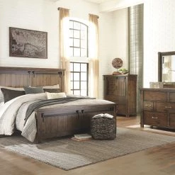 Ashley Bedroom Lakeleigh Brown Queen Bed W/ Dresser Mirror & Nightstand
