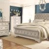 Ashley Bedroom RealynTwo-tone King Bed W/ Dresser Mirror & Nightstand