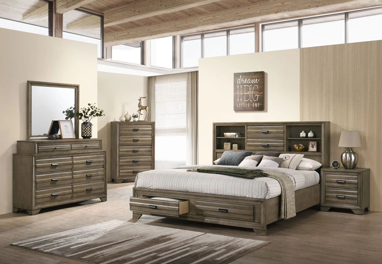 Lifestyle Roya Queen Storage Bed And Dresser With Mirror Bedroom Sets 1 Lifestyle Roya Queen Storage Bed And Dresser With Mirror Bedroom Sets
