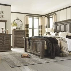 Ashley Wyndahl Brown Queen Bed With Dresser Mirror Nightstand & Chest Queen Beds