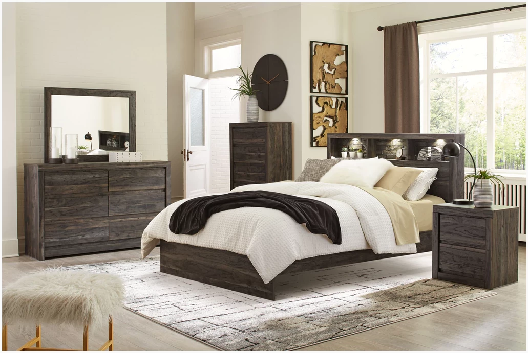 Ashley Vay Bay Queen Bed With Dresser Mirror & Nightstand 1 Ashley Vay Bay Queen Bed With Dresser Mirror & Nightstand