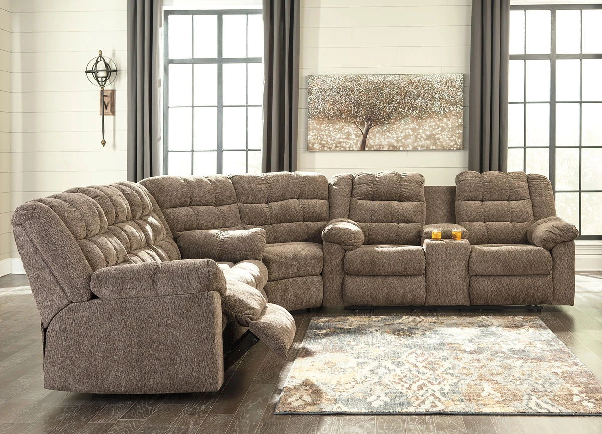 Ashley Workhorse Cocoa 3-Piece Sectional 1 Ashley Workhorse Cocoa 3-Piece Sectional
