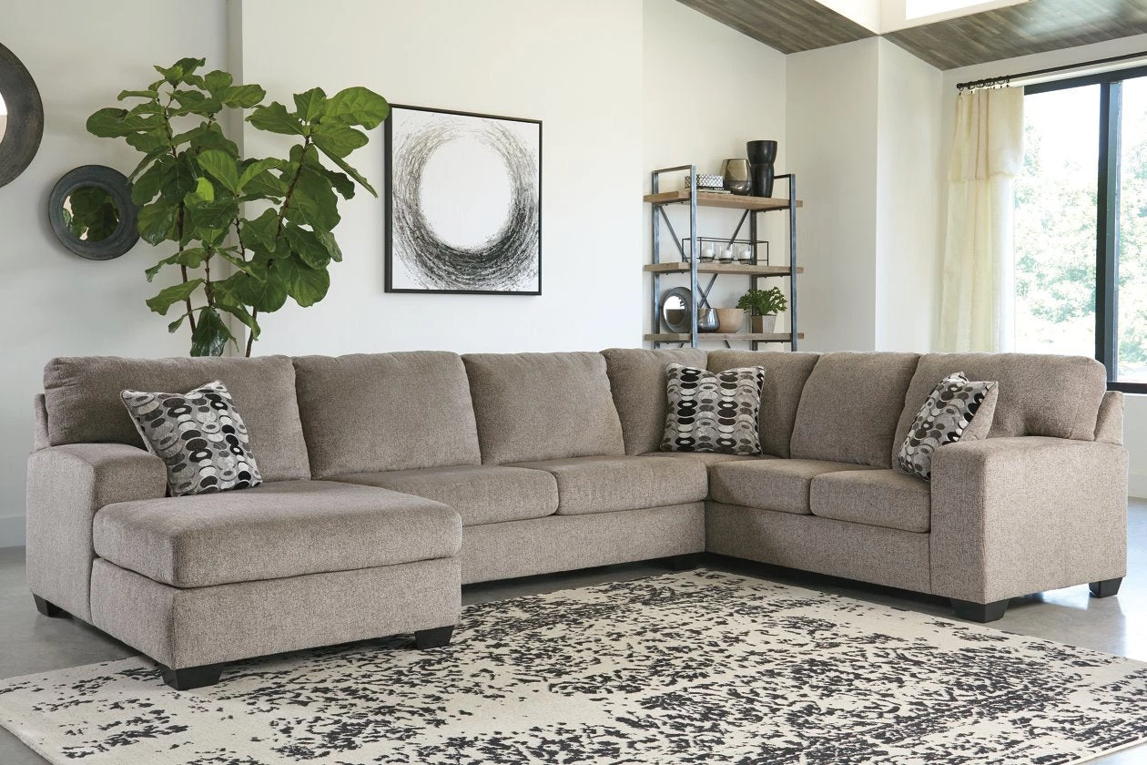 Ashley Sectionals Ballinasloe 3-Piece Laf Chaise Sectional - Platinum 1 Ashley Sectionals Ballinasloe 3-Piece Laf Chaise Sectional - Platinum