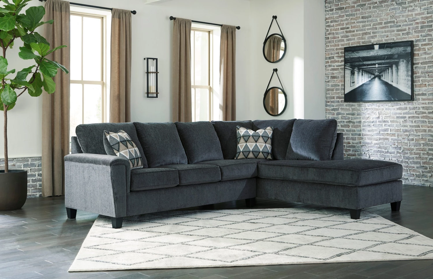 Ashley Abinger 2-Piece Sectional - Smoke Sectionals 1 Ashley Abinger 2-Piece Sectional - Smoke Sectionals
