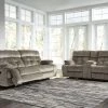 Ashley Living Room Brassville Greystone Recl. Sofa & Recl. Loveseat