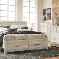 Ashley Bellaby Whitewash Queen Storage Bed With Dresser & Mirror Bedroom Sets