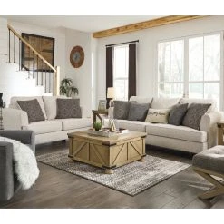 Ashley Alcona Linen Sofa Loveseat & Chair