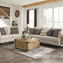Ashley Alcona Linen Sofa & Loveseat Living Room