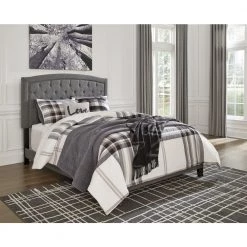 Ashley Adelloni Queen Button Tufted Padded (Gray) Bedroom