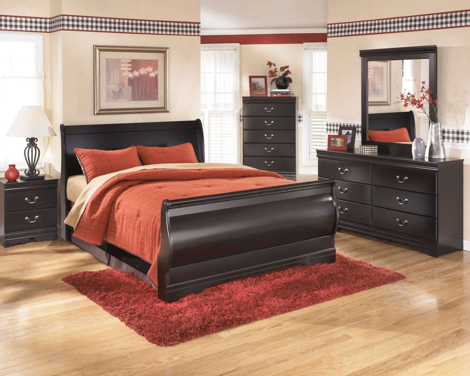 Ashley Beds Huey Vineyard Full Sleigh Bed - Vineyard 1 Ashley Beds Huey Vineyard Full Sleigh Bed - Vineyard