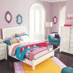 Ashley Full Panel Bed - Whitewash Beds