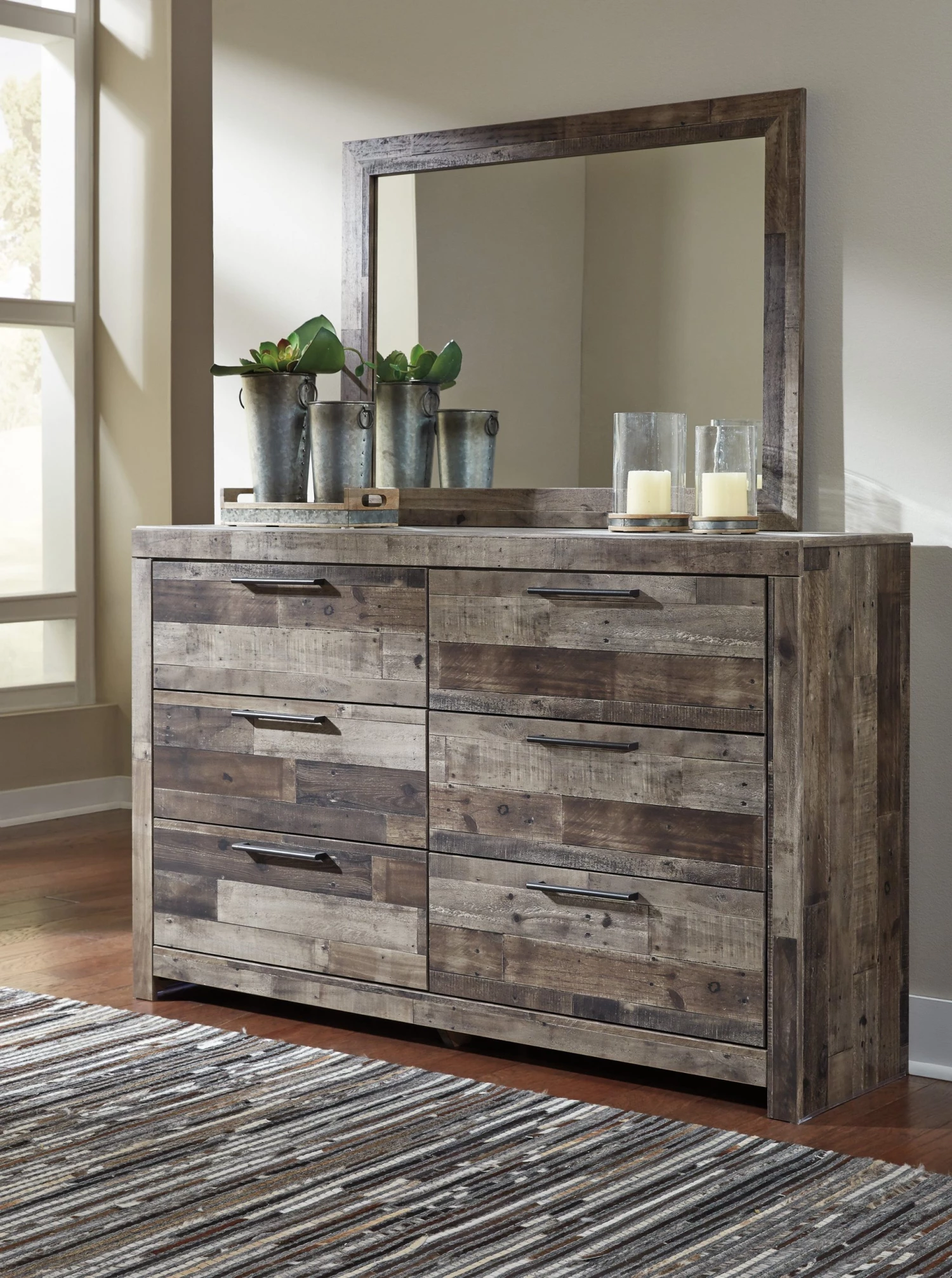 Ashley Dressers Derekson Dresser And Mirror - Multi - Gray 1 Ashley Dressers Derekson Dresser And Mirror - Multi - Gray