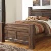 Ashley Quinden King Poster Bed - Dark - Brown