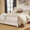 Ashley Willowton King Sleigh Bed - Whitewash Beds