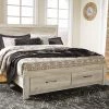 Ashley Bellaby King Storage Bed - Whitewash Beds