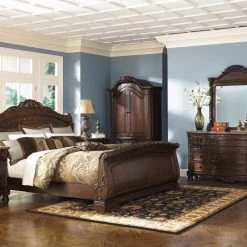 Ashley Bedroom North Shore Queen Sleigh Bed With Dresser & Mirror