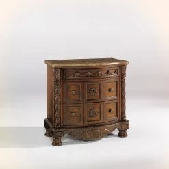 Ashley North Shore Dark Brown Three Drawer Night Stand