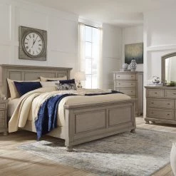 Ashley Lettner Light Gray Queen Panel Bed Set