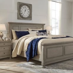 Ashley Bedroom Lettner King Panel Bed W/ Dresser Mirror & Nightstand