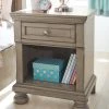 Ashley Bedroom Lettner Light Gray One Drawer Night Stand