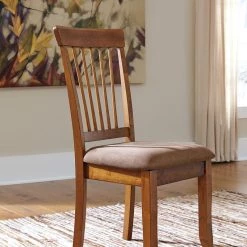 Ashley Berringer Rustic Brown Dining Upholstered Side Chair Dining Room