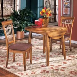 Ashley Dining Room Berringer Rustic Brown Round Drop Leaf Table