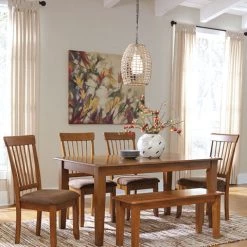 Ashley Dining Room Berringer Table & 4 Side Chairs & Bench
