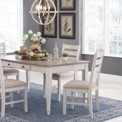 Ashley Skempton Table & 4 Side Chairs Dining Room