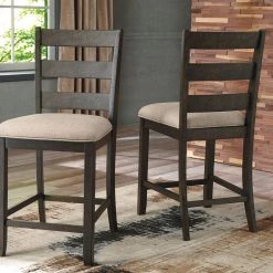 Ashley Dining Room Rokane Warm Brown Upholstered Barstool