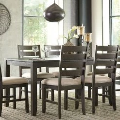 Ashley Rokane Brown Dining Room Table Set (set Of 7)