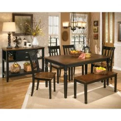 Ashley Dining Room Owingsville Table 4 Side Chairs & Bench