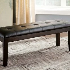 Ashley Haddigan Dark Brown Large Upholstered Dining Room Bench Benches