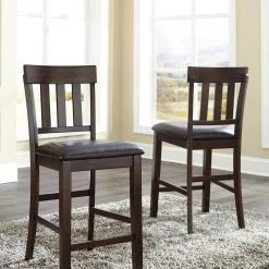 Ashley Dining Room Haddigan Dark Brown Upholstered Barstool