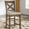 Ashley Moriville Gray Upholstered Barstool