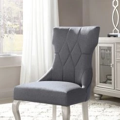 Ashley Coralayne Silver Finish Dining Upholstered Side Chair