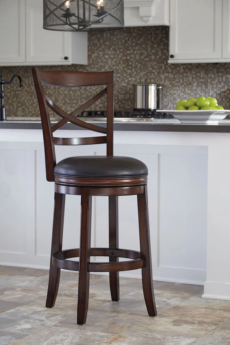Ashley Porter Rustic Brown Tall Upholstered Swivel Barstool Dining Room 1 Ashley Porter Rustic Brown Tall Upholstered Swivel Barstool Dining Room