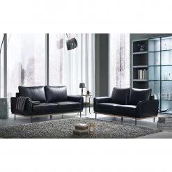 Global Living Room U858 Black Loveseat